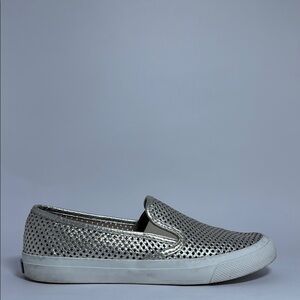 Vans Silver Slip-On Sneakers